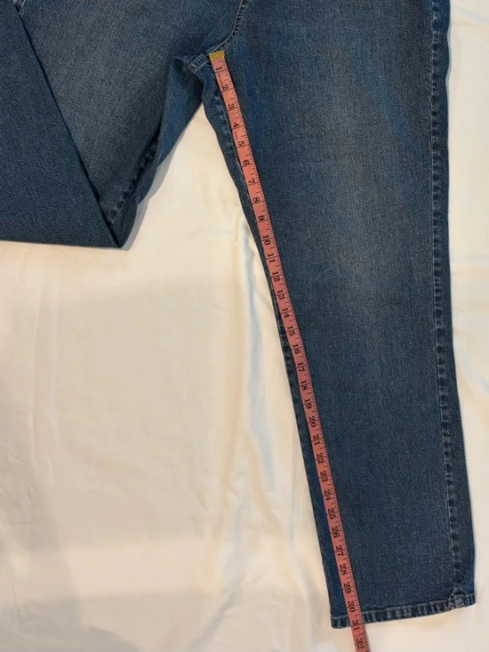 VTG Y2K Calvin Klein High Rise Straight Leg Blue Jeans Size 16 - Picture 7 of 9